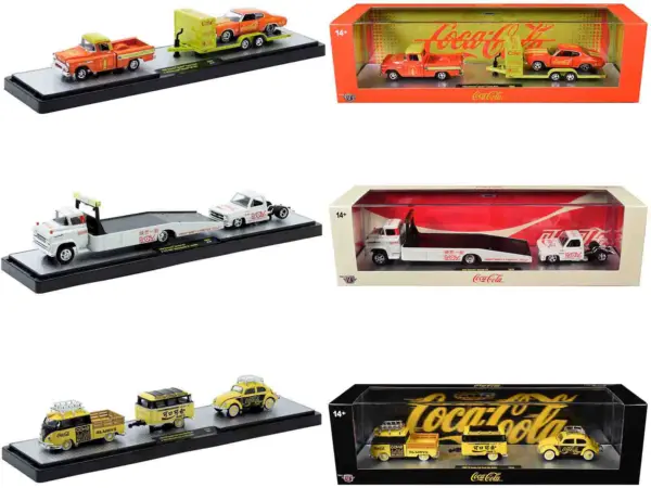 Auto Haulers "Coca-Cola" Set of 3 pieces Release 43 Limited Edition to 6200 pieces Worldwide 1/64 Diecast Models by M2 Machines #1