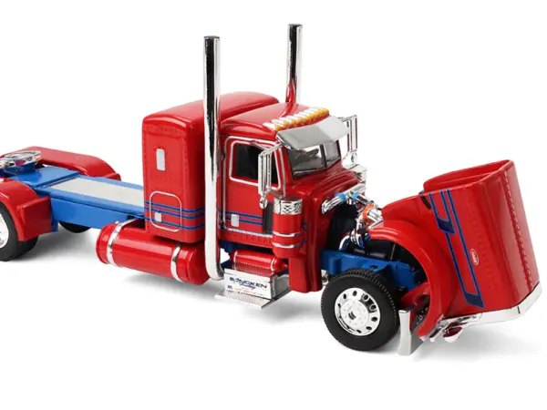 Peterbilt 389 with 36" Flat Top Sleeper and Heil Fuel Tank Trailer "Sancken Custom Truck by Amcan" Red "Big Rigs" Series II #3 1/64 Diecast Model by DCP/First Gear #2