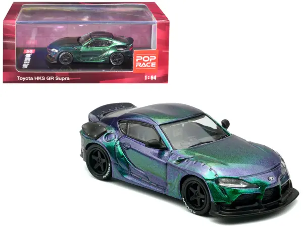 Toyota HKS GR Supra RHD (Right Hand Drive) Magic Purple Metallic 1/64 Diecast Model Car by Pop Race #1