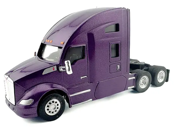 Kenworth T680 Sleeper Cab Purple Metallic 1/87 (HO) Plastic Model Car by HO Logistics #2