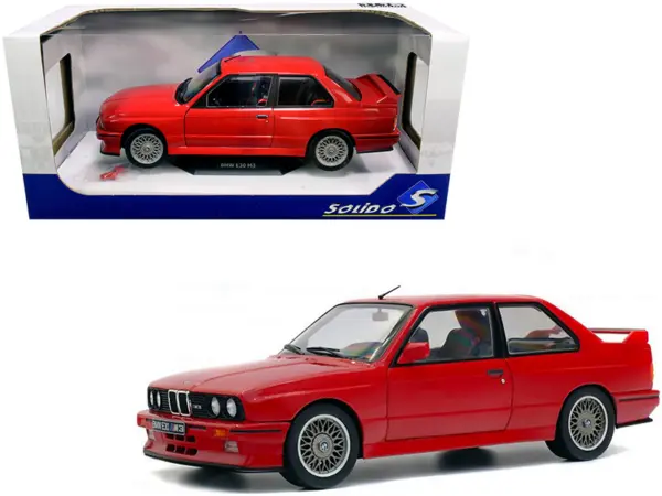 1986 BMW E30 M3 Red 1/18 Diecast Model Car by Solido #1