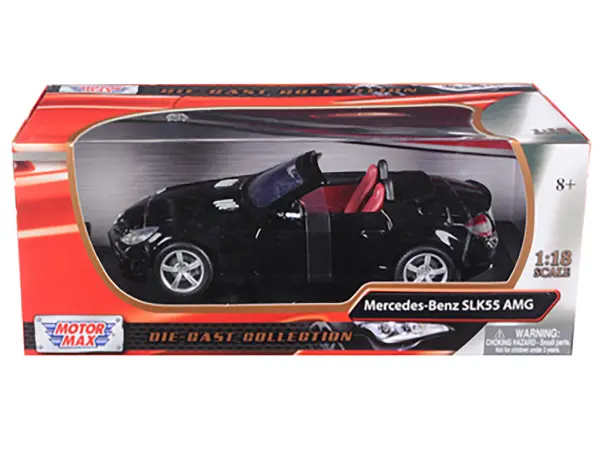 2005 Mercedes SLK55 AMG Black 1/18 Diecast Model Car by Motormax #3