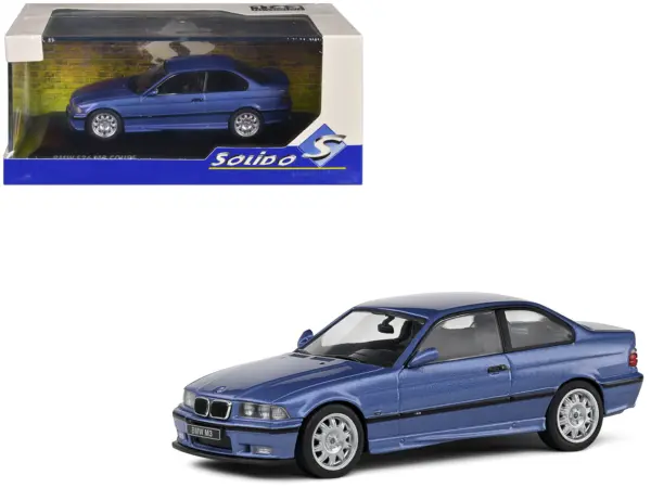 1999 BMW E36 M3 Coupe Estoril Blue Metallic 1/43 Diecast Model Car by Solido #1