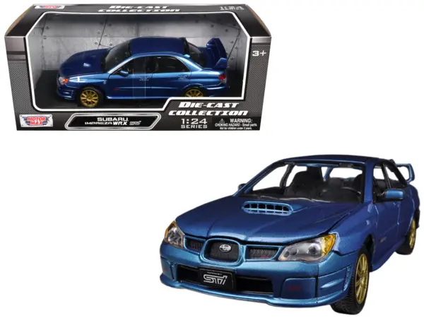 Subaru Impreza WRX STi Blue Metallic 1/24 Diecast Model Car by Motormax #1