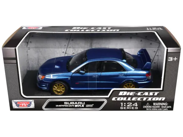 Subaru Impreza WRX STi Blue Metallic 1/24 Diecast Model Car by Motormax #3