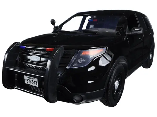2015 Ford Police Interceptor Utility Special Service Plain Black 1/18 Diecast Model Car by Motormax #2
