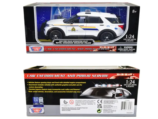 2022 Ford Police Interceptor Utility "RCMP (Royal Canadian Mounted Police)" White 1/24 Diecast Model Car by Motormax #3