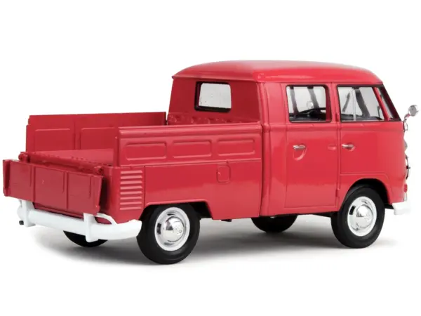 Volkswagen Type 2 (T1) Double Cab Pickup Truck Wax Red 1/24 Diecast Model Car by Motormax #3