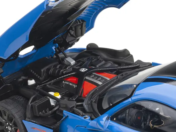 2017 Dodge Viper ACR Competition Blue with Black Stripes 1/18 Model Car by Autoart #3