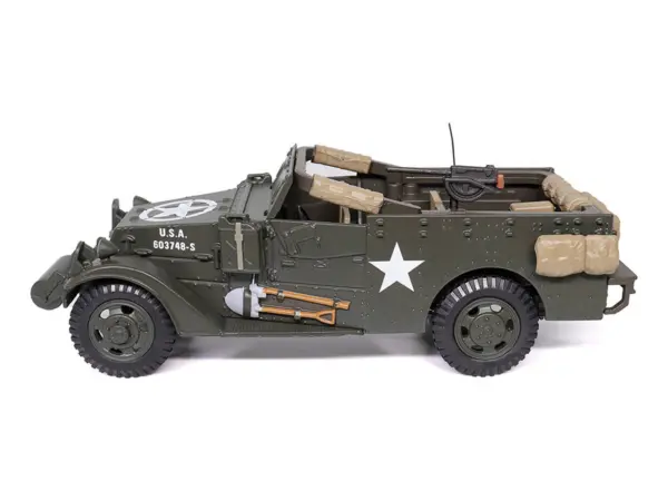 White M3 Scout Car Olive Drab "United States Army" 1/43 Diecast Model by Militaria Die Cast #2