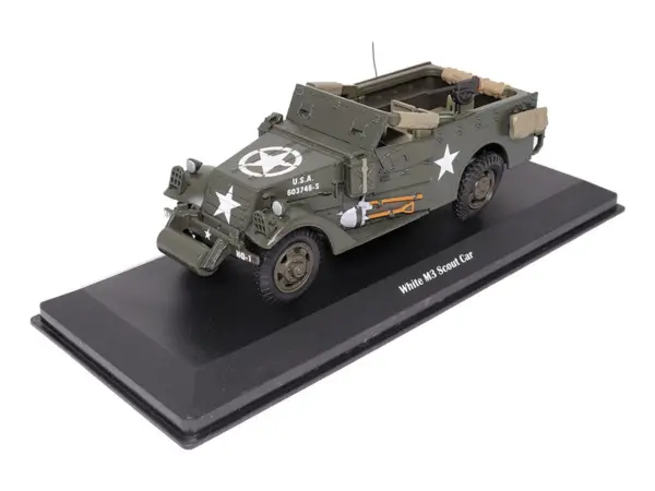 White M3 Scout Car Olive Drab "United States Army" 1/43 Diecast Model by Militaria Die Cast #4