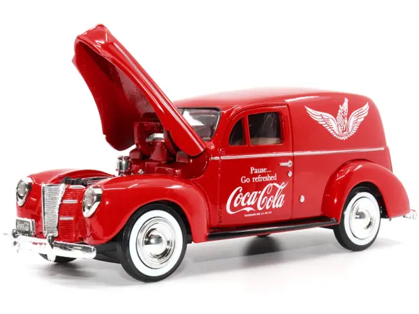1940 Ford Sedan Cargo Van Red "Pause... Go Refreshed Coca-Cola" with Vending Machine Accessory 1/24 Diecast Model Car by Motor City Classics #2