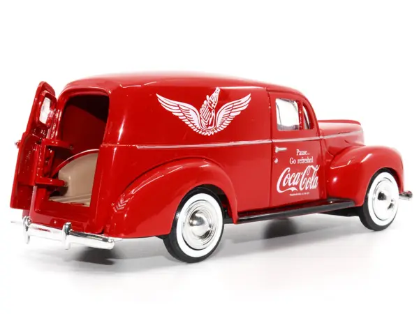 1940 Ford Sedan Cargo Van Red "Pause... Go Refreshed Coca-Cola" with Vending Machine Accessory 1/24 Diecast Model Car by Motor City Classics #3