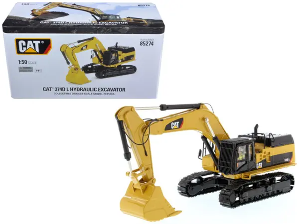 CAT Caterpillar 374D L Hydraulic Excavator with Operator "High Line" Series 1/50 Diecast Model by Diecast Masters #1