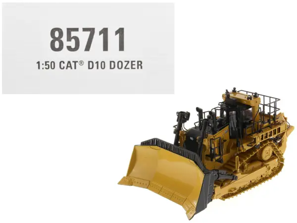 CAT Caterpillar D10 Track Type Dozer Yellow "High Line Series" 1/50 Diecast Model by Diecast Masters #1