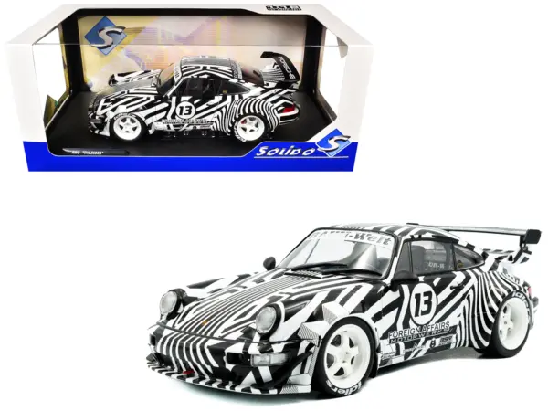 2022 RWB Bodykit #13 "The Zebra" Black and White Striped 1/18 Diecast Model Car by Solido #1
