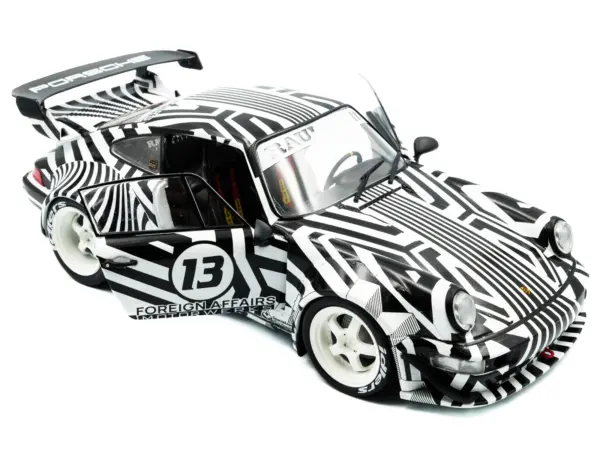 2022 RWB Bodykit #13 "The Zebra" Black and White Striped 1/18 Diecast Model Car by Solido #2