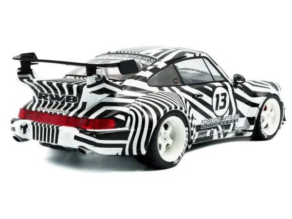 2022 RWB Bodykit #13 "The Zebra" Black and White Striped 1/18 Diecast Model Car by Solido #4
