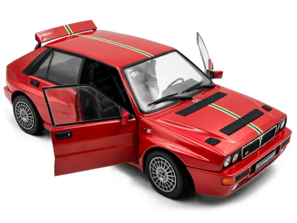 1995 Lancia Delta HF Integrale Edizione Finale Red with Stripes 1/18 Diecast Model Car by Solido #2