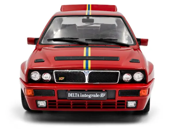 1995 Lancia Delta HF Integrale Edizione Finale Red with Stripes 1/18 Diecast Model Car by Solido #5