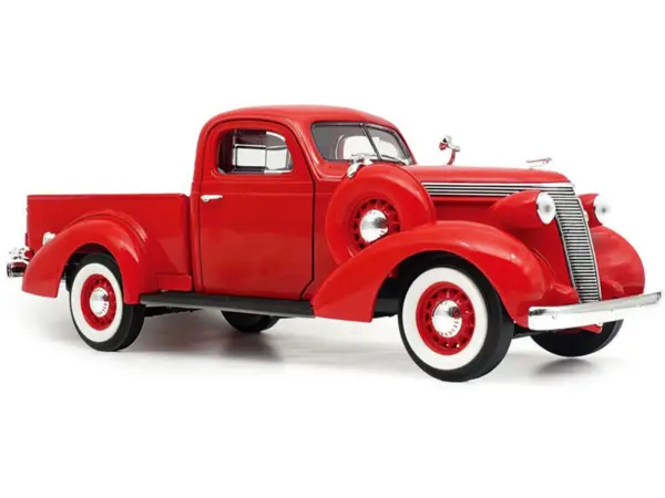 1937 Studebaker Coupe Express Pickup Truck Red 1/18 Diecast Model Car by Road Signature #2