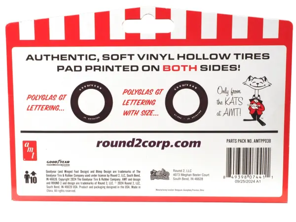 Model Kit "Goodyear Polyglas GT" Tires Set of 8 Pieces for 1/25 Scale Models by AMT #2