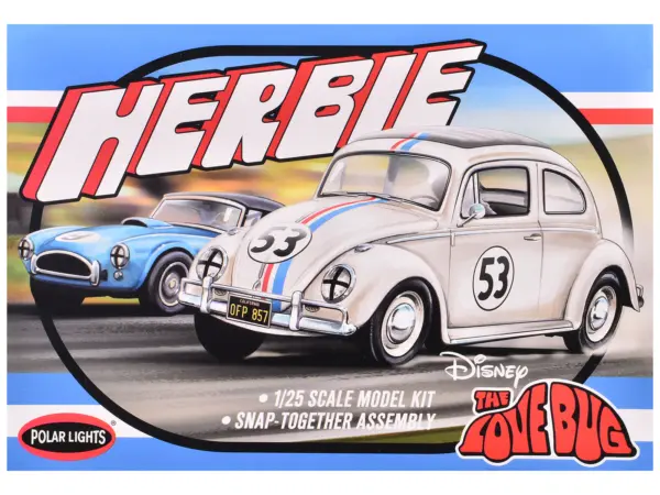 Skill 2 Model Kit Volkswagen Beetle Herbie "The Love Bug" (1969) Movie 1/25 Scale Model by Polar Lights #1