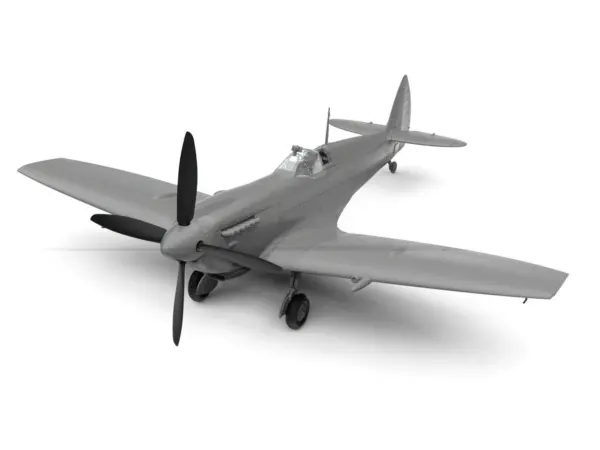 Level 2 Model Kit Supermarine Spitfire Mk.IXe Fighter Aircraft with 3 Scheme Options 1/48 Plastic Model Kit by Airfix #4