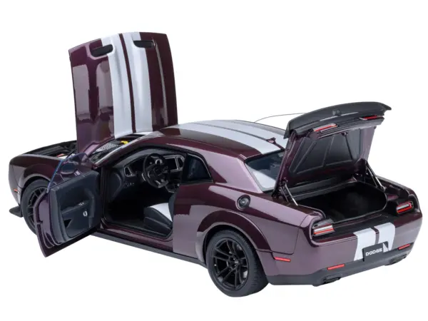 2022 Dodge Challenger SRT Jailbreak Hellraisin Purple with White Stripes 1/18 Model Car by Autoart #2