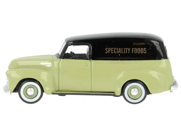1950 Chevrolet Panel Van "Speciality Foods" Light Green and Black 1/87 (HO) Scale Diecast Model Car by Oxford Diecast #2