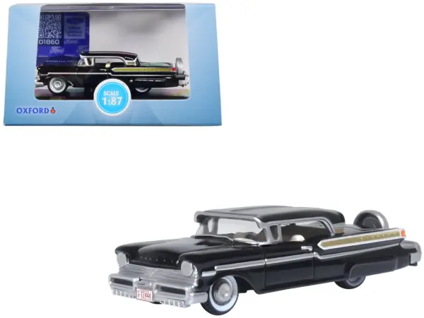 1957 Mercury Montclair Tuxedo Black 1/87 (HO) Scale Diecast Model Car by Oxford Diecast #1
