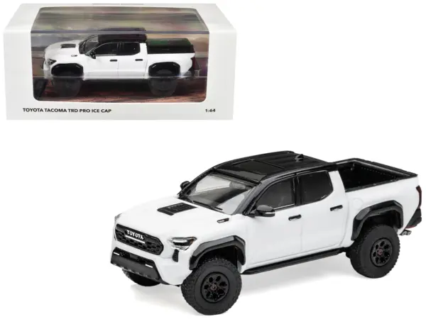 Toyota Tacoma TRD PRO Pickup Truck Ice Cap White with Black Top "DiecastTalk Exclusive" Limited Edition to 1008 pieces Worldwide 1/64 Diecast Model Car by GCD #1