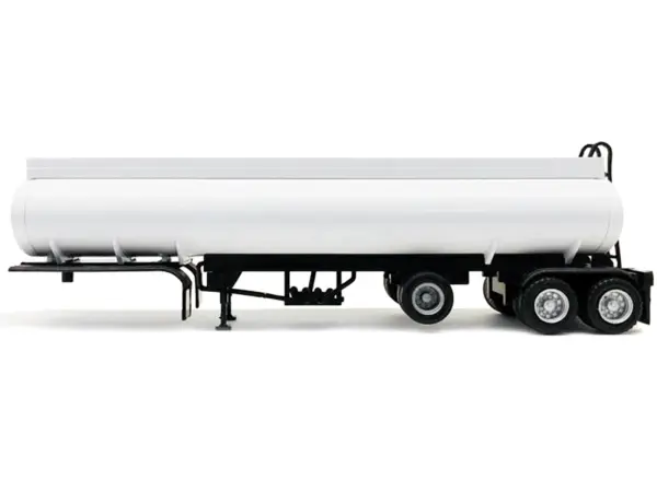 Tag-Axle Elliptical Tanker Trailer White 1/87 (HO) Plastic Model by Promotex #2