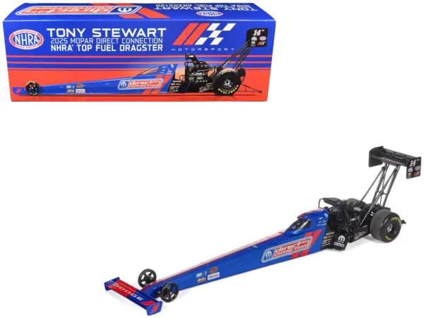 NHRA TFD (Top Fuel Dragster) #14TF Tony Stewart "MOPAR Direct Connection" Blue and Red (2025) 1/24 Diecast Model by Auto World #1