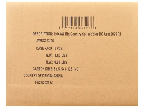 Big Country Collectibles 2025 Release 1 Set of 6 pieces 1/64 Diecast Model Cars by Auto World #2
