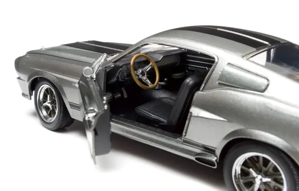 1967 Ford Mustang Custom "Eleanor" Gray Metallic with Black Stripes "Gone in 60 Seconds" (2000) Movie 1/18 Diecast Model Car by Greenlight #3