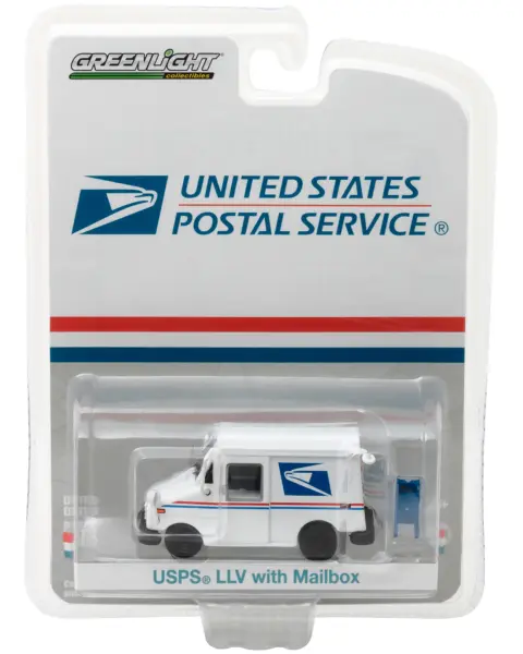 "United States Postal Service" (USPS) Long Life Postal Mail Delivery Vehicle (LLV) with Mailbox Accessory "Hobby Exclusive" 1/64 Diecast Model Car by Greenlight #3