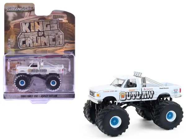 1988 Ford F-150 Monster Truck "Jersey Outlaw" White "Kings of Crunch" Series 16 1/64 Diecast Model Car by Greenlight #1
