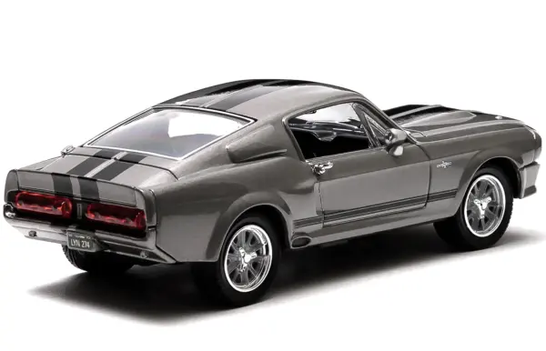 1967 Ford Mustang Custom "Eleanor" Gray Metallic with Black Stripes "Gone in 60 Seconds" (2000) Movie 1/43 Diecast Model Car by Greenlight #3