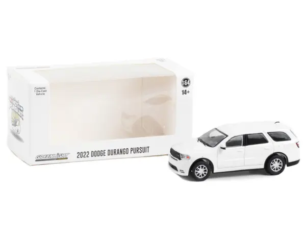 2022 Dodge Durango Pursuit Police Car White "Hot Pursuit" "Hobby Exclusive" Series 1/64 Diecast Model Car by Greenlight #3