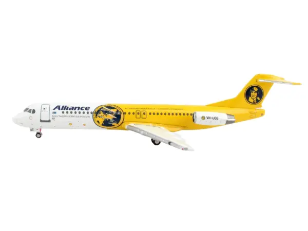 Fokker F100 Commercial Aircraft "Alliance Airlines - Southern Cross Minor" (VH-UQG) White and Yellow 1/400 Diecast Model Airplane by GeminiJets #2