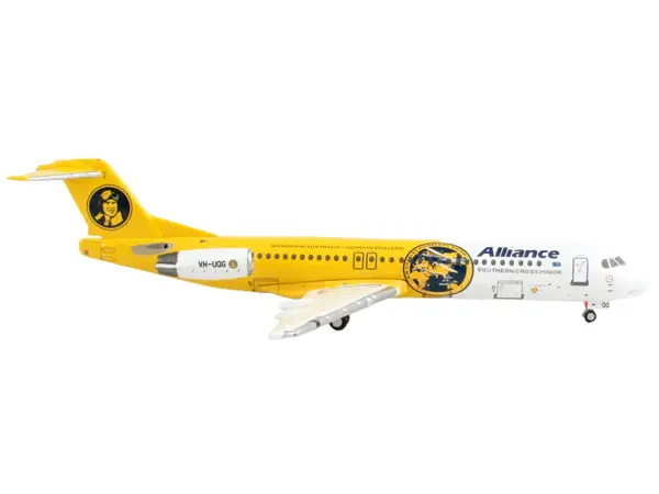 Fokker F100 Commercial Aircraft "Alliance Airlines - Southern Cross Minor" (VH-UQG) White and Yellow 1/400 Diecast Model Airplane by GeminiJets #3