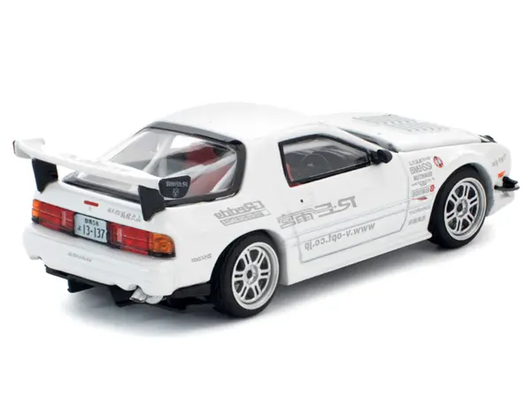 Mazda RX7 (FC3S) RE Amemiya RHD (Right Hand Drive) White 1/64 Diecast Model Car by Pop Race #4