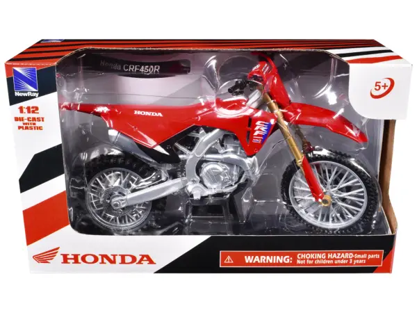 Honda CRF450R Motorcycle Red with Black Accents 1/12 Diecast Model by New Ray #3