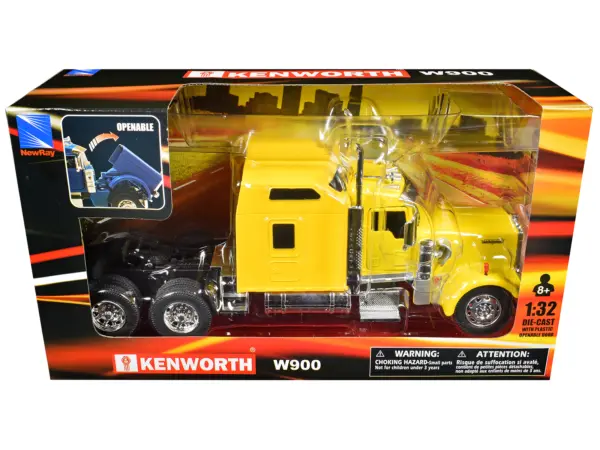 Kenworth W900 Truck Tractor Yellow "Long Haul Truckers" Series 1/32 Diecast Model by New Ray #1