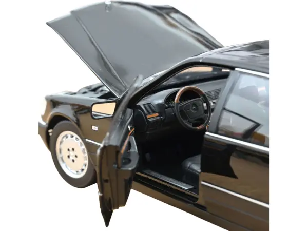 1997 Mercedes-Benz S600 Obsidian Black Metallic 1/18 Diecast Model Car by Norev #3