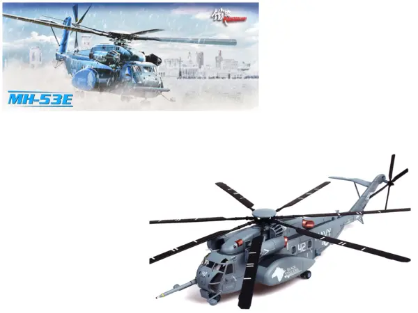 Sikorsky MH-53E Sea Dragon Helicopter "United States Navy Black Stallions Tail Number 42" Light Gray 1/72 Diecast Model by Panzerkampf #1