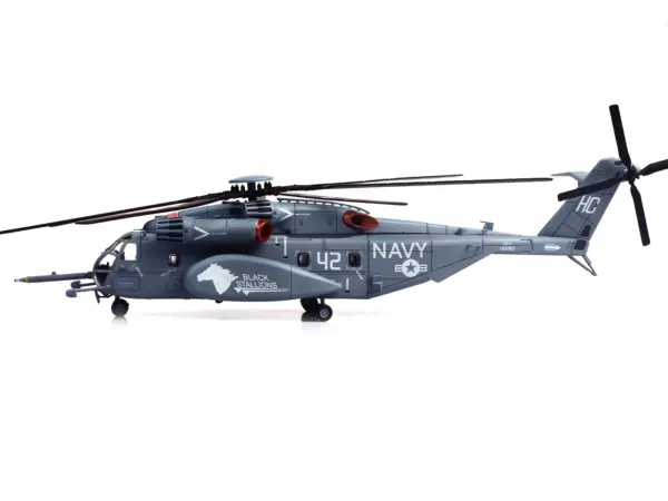 Sikorsky MH-53E Sea Dragon Helicopter "United States Navy Black Stallions Tail Number 42" Light Gray 1/72 Diecast Model by Panzerkampf #2