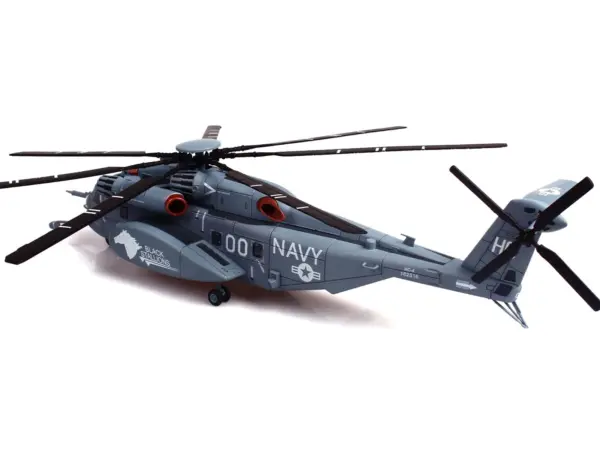 Sikorsky MH-53E Sea Dragon Helicopter "United States Navy Black Stallions Tail Number 00" Light Gray 1/72 Diecast Model by Panzerkampf #3