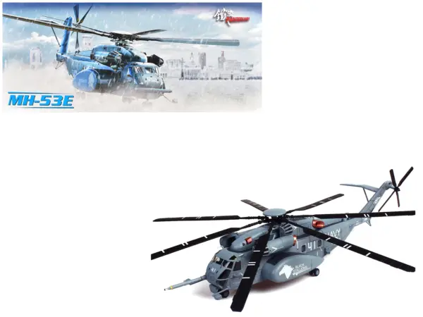 Sikorsky MH-53E Sea Dragon Helicopter "United States Navy Black Stallions Tail Number 41" Light Gray 1/72 Diecast Model by Panzerkampf #1